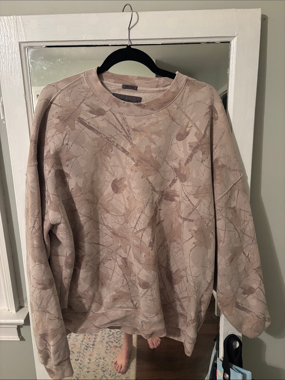 Abercrombie & Fitch Neutral Beige Camo Crewneck